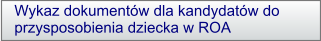 Wykaz dokumentów dla kandydatów do przysposobienia dziecka w ROA