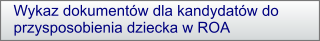 Wykaz dokumentów dla kandydatów do przysposobienia dziecka w ROA